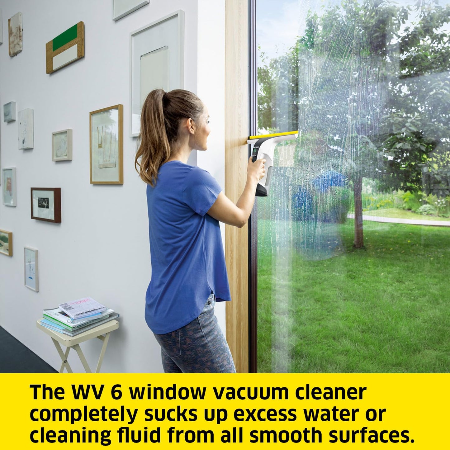Kärcher WV 6 Electric Window Vacuum Squeegee 11" - Cleans Showers, Mirrors, Glass, and Countertops - Electric Squeegee