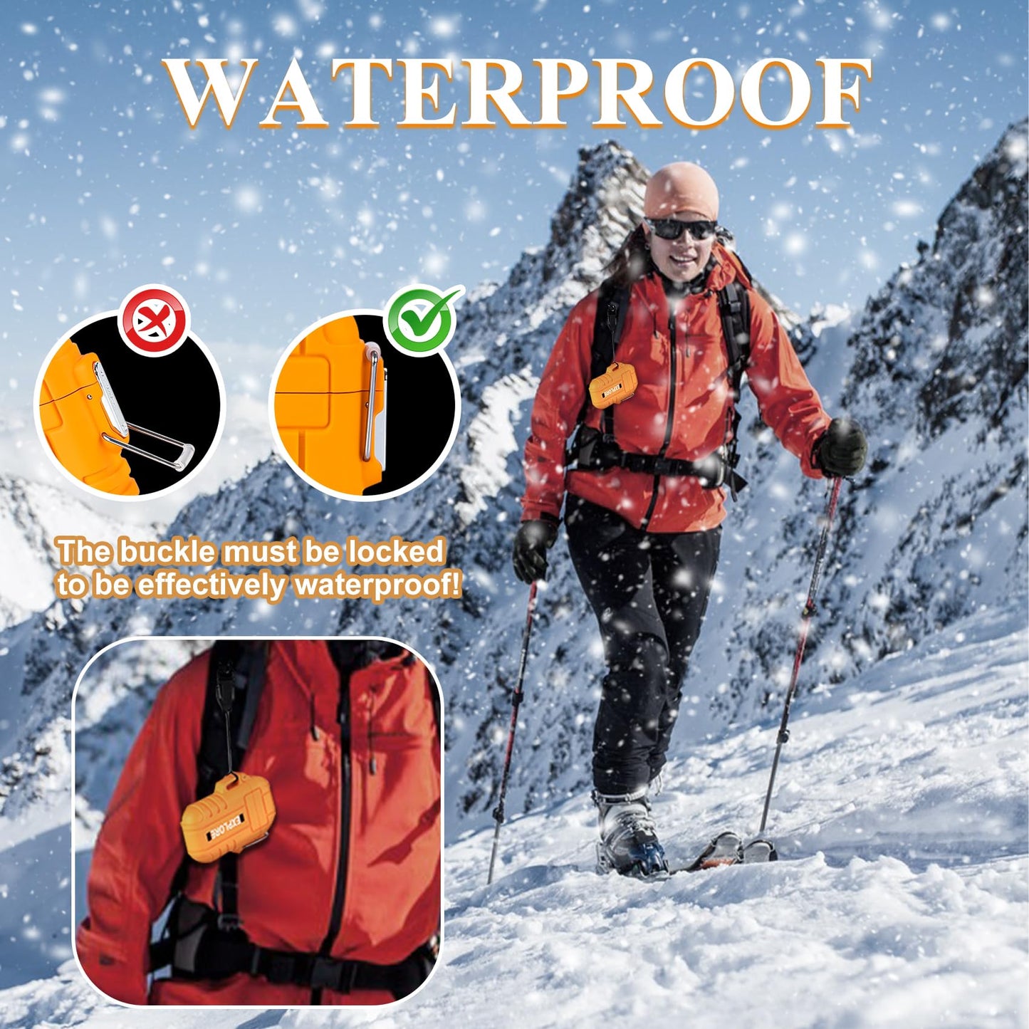 LcFun Electric Lighter - USB C Rechargeable, Windproof, Waterproof Flameless Dual Arc Plasma Lighters with Portable Lanyard for Adventure, Survival Tactical, Camping Gadgets for Men (Orange)