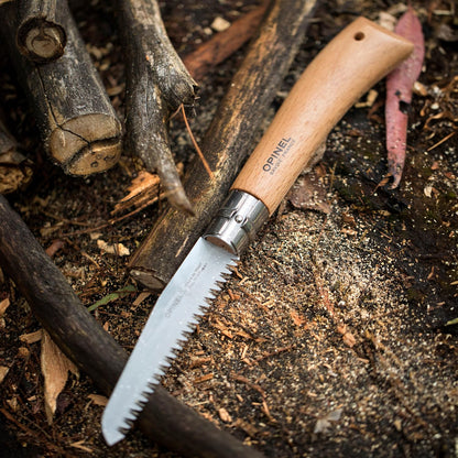 Opinel Folding Saw - Gardening and Camping Folding Carbon Steel Saw with Beechwood Handle