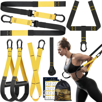 Home Resistance Training Kit, Resistance Trainer Exercise Straps with Handles, Door Anchor and Carrying Bag for Home Gym, Bodyweight Resistance Workout Straps for Full-Body Workout