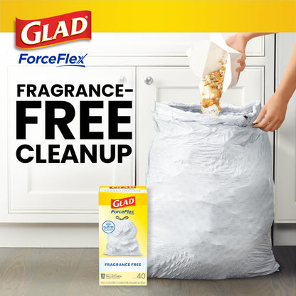 Glad ForceFlex Tall Kitchen Drawstring Trash Bags, 13 Gal, Fragrance Free, 110 Ct (Package May Vary)