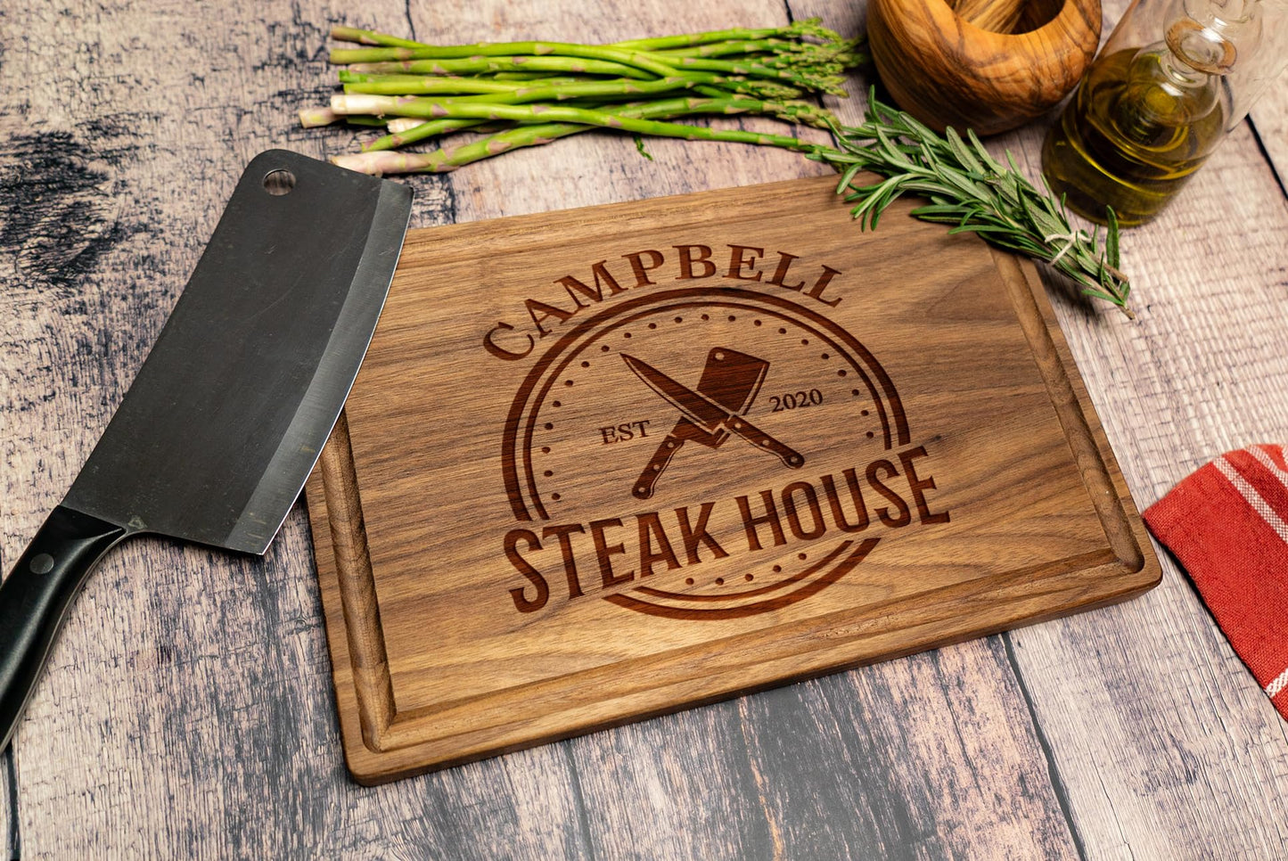 Personalized Dad Cutting Board - Customized Wood Grill Board for BBQ Masters - Custom Barbecue and Grilling Gift for Dad, Grandpa or Him - Anniversary, Birthday, Father's Day Gifts, Gifts for Men