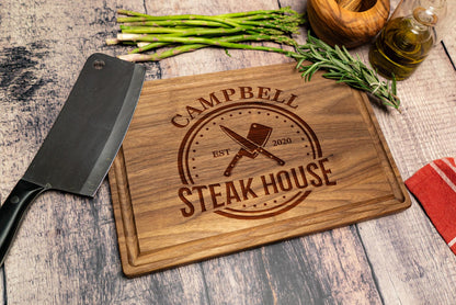 Personalized Dad Cutting Board - Customized Wood Grill Board for BBQ Masters - Custom Barbecue and Grilling Gift for Dad, Grandpa or Him - Anniversary, Birthday, Father's Day Gifts, Gifts for Men