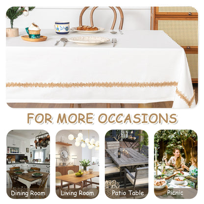 MYSKY HOME Table Cloth for Rectangular, Waterproof Tablecloth, Soft Cotton Indoor/Outdoor Tablecloths, Wrinkle Free Table Cloth Heavy Duty Rectangle Table Cloths for Parties & Dining Use, 55"X70"