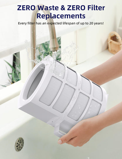 Nuwave OxyPure ZERO Air Purifier with Washable and Reusable Bio Guard Tech Air Filter, Large Room Up to 2002 Ft², Air Quality Monitor, 0.1 Microns, 100% Capture Irritants like Smoke, Dust, Pollen