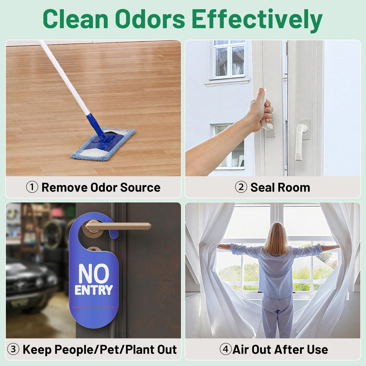 Ozone Generator 45,000mg/h, Industrial/Home O3 Air Purifier Deodorizer for Areas of 2500 Square Feet - High Capacity Ozone Machine Air Ionizer Odor Clean for Rooms, Smoke, Cars, Pets (Green)