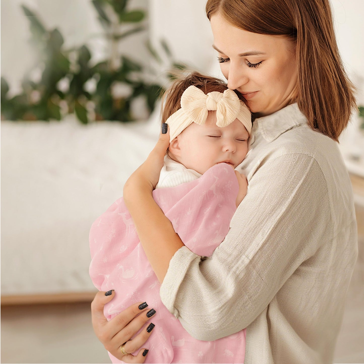 GLLQUEN BABY Receiving Blanket Boy Cotton Muslin Swaddle Blankets Girl Newborn Squares Breathable & Soft Thin Baby Blankets Cloths Double Absorbent Infant Swaddling Wrap - 6 Pack (Looking for Spring)