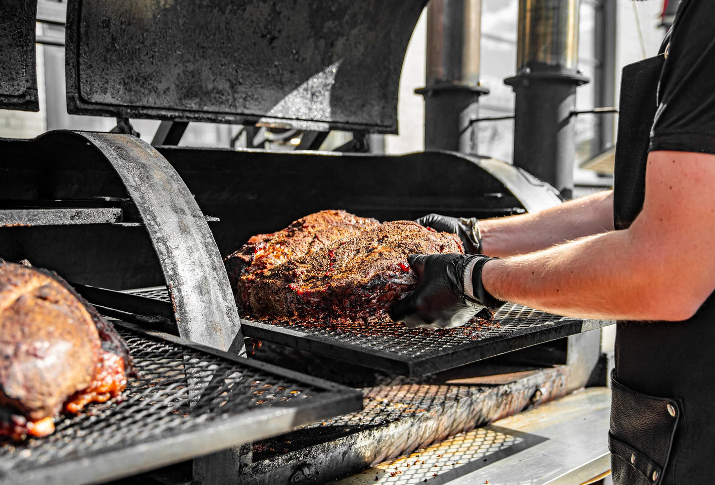 Nechtik BBQ Gloves - Disposable with 4 Cotton Liners and 100 Black Nitrile Gloves - Machine Washable, Powder Free, Latex Free