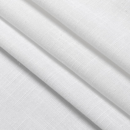 Nanspring White Small Linen Textured Curtains 24 Inch Length Light Filtering Semi Sheer Short Curtains Back Tab Rod Pocket Boho Kitchen Tier Window Curtain for Bathroom Basement Camper 26x24 Inches