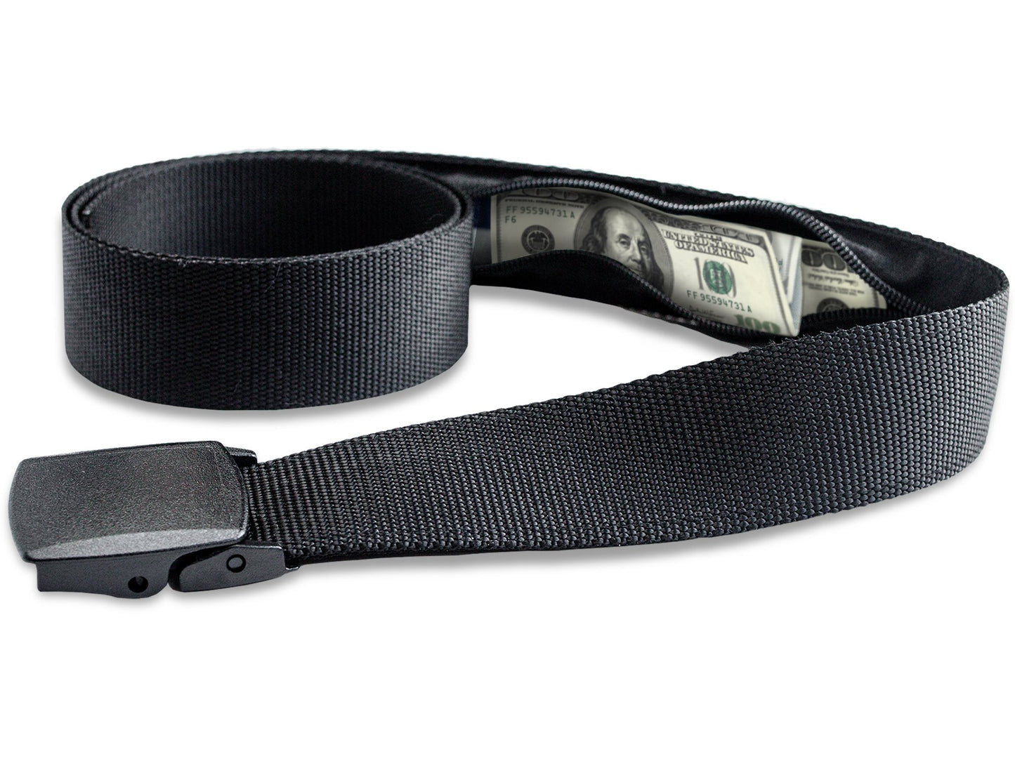 Money Belt for Men Travel Security Belt with Hidden Money Compartment Pocket, Cashsafe Anti-Theft Wallet Non-Metal Buckle