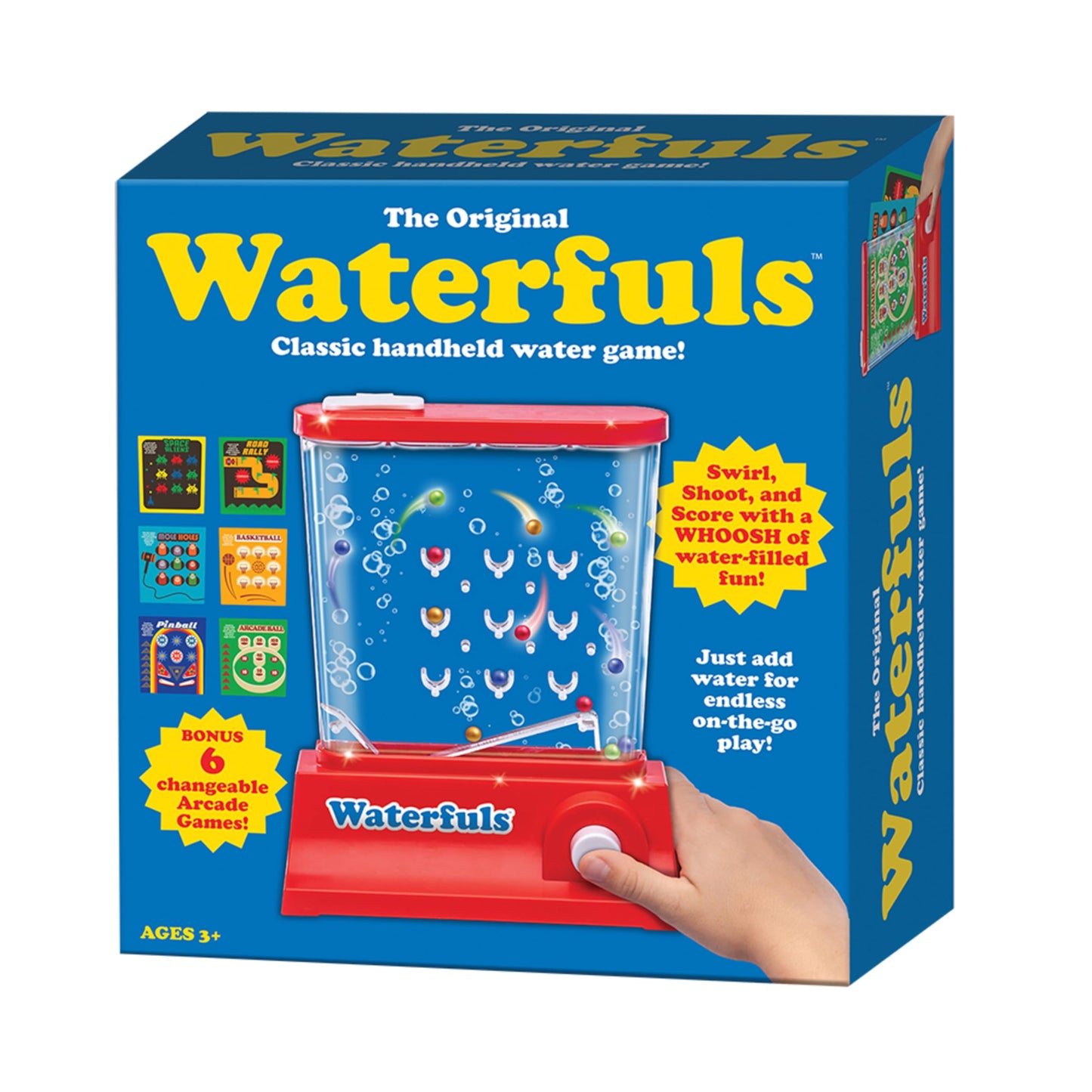 Original Waterfuls Classic Handheld Water Games – Kids Games, Retro Travel Games, Fidget Toys for Kids, Autism Toys, 6 Interchangeable Back Panels, Screen Free Play, Portable, Ages 3+