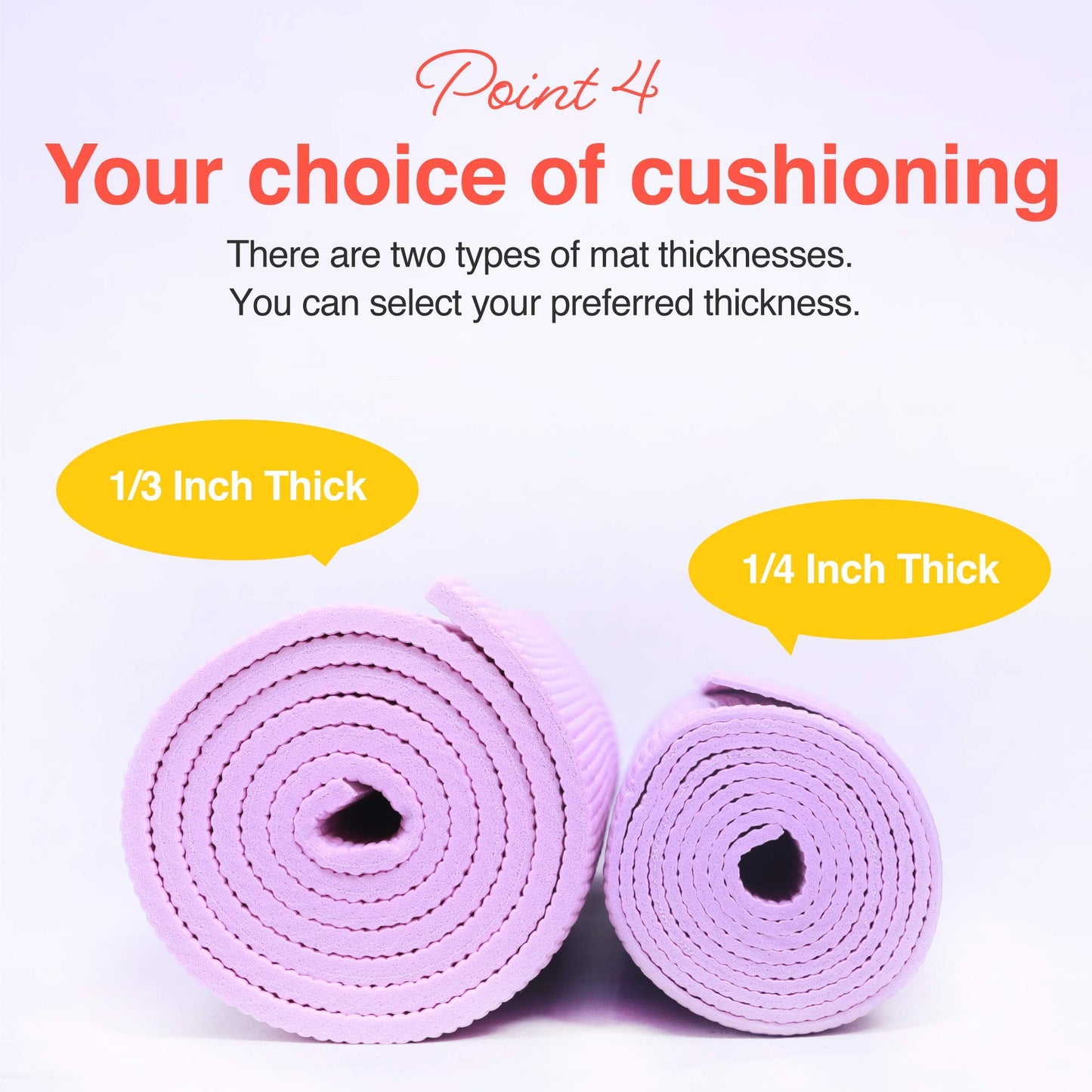 Primasole Yoga Mat with Carry Strap for Yoga Pilates Fitness and Floor Workout at Home and Gym 1/4 thick (Quartz Purple Color) PSS91NH004A