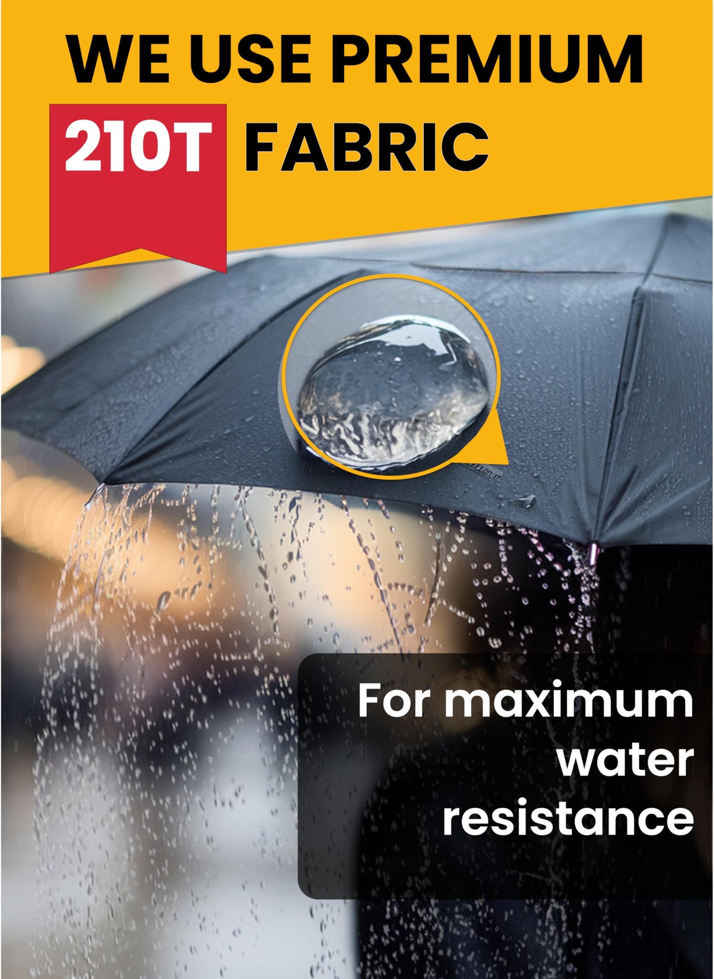 Premium Umbrellas for Rain Windproof Travel Automatic Open Close Large Canopy with Compact Folding Strong Lightweight Portable Umbrella for Car Backpack, Womens & Mens Umbrella - Black