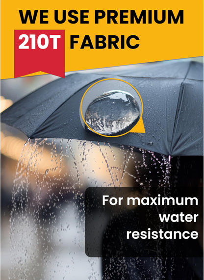 Premium Umbrellas for Rain Windproof Travel Automatic Open Close Large Canopy with Compact Folding Strong Lightweight Portable Umbrella for Car Backpack, Womens & Mens Umbrella - Black