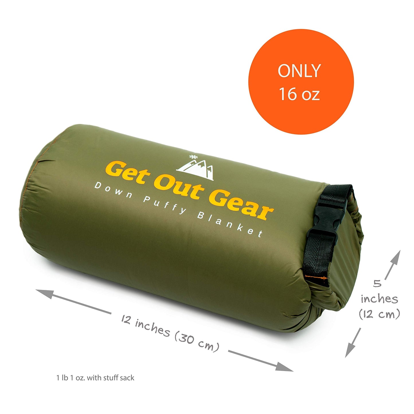 Get Out Gear Down Camping Blanket - Outdoor Lightweight Packable 650 Fill Power Down Blanket Compact Waterproof and Warm Backpacking Quilt for Camping Hiking Travel Hammock
