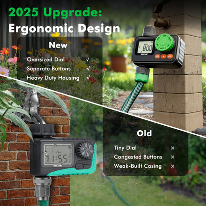 RESTMO Sprinkler Timer, Programmable Water Timer for Garden Hose, Automatic Control | Manual ON/Off | Rain Delay for Outdoor Faucet, Drip Irrigation and Lawn Watering System
