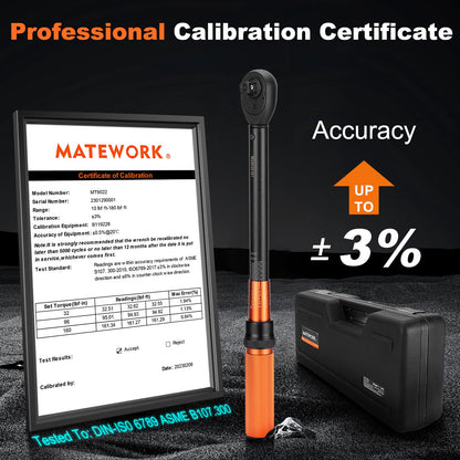 1/2-Inch Drive Torque Wrench Set 22PCS, 10-180FT.LB/13.6-244.1Nm, Click Torque Wrench Socket Set, 72-Tooth Dual-direction, ±3% Precision Adjustable Torque Wrench for Lug Nut, Bicycle, Moto, Car