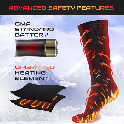 Rechargeable Heated Socks Men Women - Washable Battery Operated Foot Warmer for Ski Hunting - Electric Winter Heating Socks for Work Boot Toe Sleep Bed Indoor Outdoor Sports Walking Research
