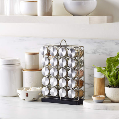 Amazon Basics 20 Jars Spice Organizer Rack, Silver