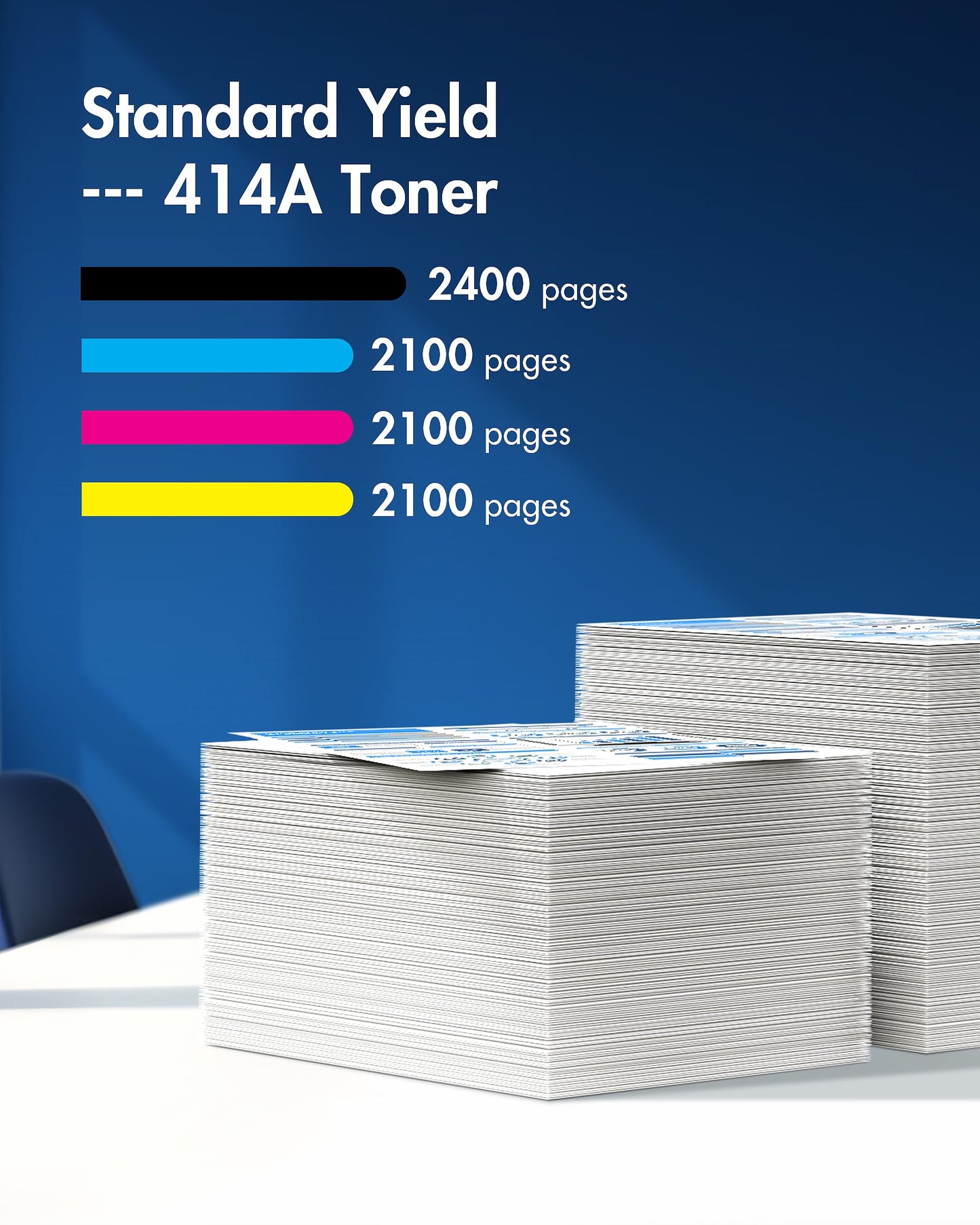 414A Toner Cartridge 4 Pack (with Chip) - 414X Replacement for HP 414A HP 414X, Compatible with HP Color Laserje Pro MFP M479fdw Toner, Color Laserje Pro M454dw M454dn M480f M455dn Printer | W2020A