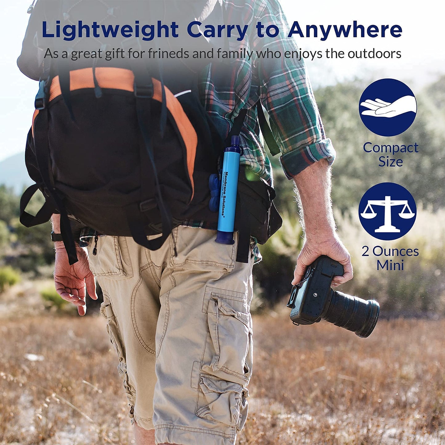 Membrane Solutions Straw Water Filter S1, NSF/ANSI 42&372&401 certificated, Survival Filtration Portable Gear, Emergency Preparedness, Supply for Drinking Hiking Camping Team Family Outing, 4 Pack