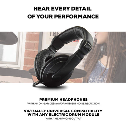 Alesis Drum Essentials Bundle – Complete Electric Drum Set Accessory Pack including A Drum Throne and On-Ear Headphones