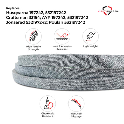 532197242, 532 19 72-42, 197242 Replacement for Husqvarna 48 inch Deck Belt, Length 139.5", Heavy-Duty, Durable, Aramid Cord Replacement for Husqvarna 593773401 YTH24V48 Deck Belt, YTH2348 YTH24K48