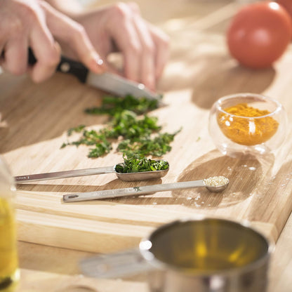 Morgenhaan Premium 304 Stainless Steel Measuring Kit - 8-Piece Essential Cups and Spoons for Everyday Use, Stackable & Durable