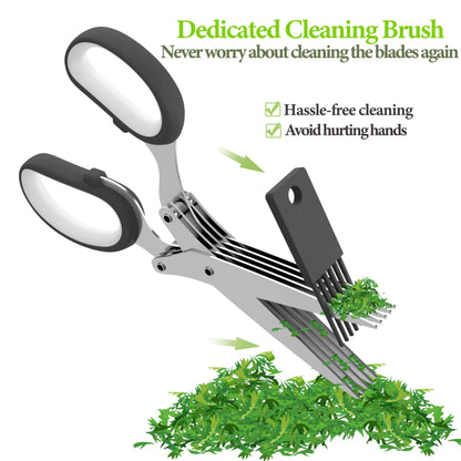 2025 Upgraded Herb Scissors, Effortless Herb Shears Cutter Tool with Sharp Stainless Steel Blades for Fresh Herbs, Must-Have Kitchen & Cooking Gadget, Black