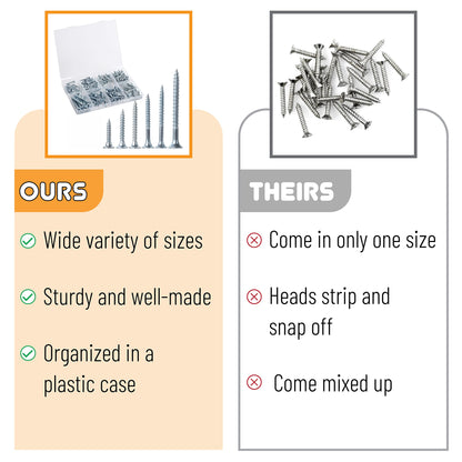 Mr. Pen- Wood Screws Assortment Kit, 152 pcs, Silver, Phillips Tips, Assorted Wood Screws, 6 Sizes (2”, 1-1/2”, 1-1/4”, 1”, 3/4”, 1/2”)