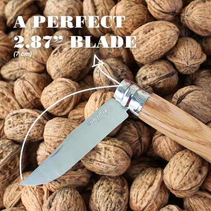 OPINEL No.06-No.09 Premium Woods, Stainless Steel Folding Pocket Knife, Made in France (No.06/Oak)
