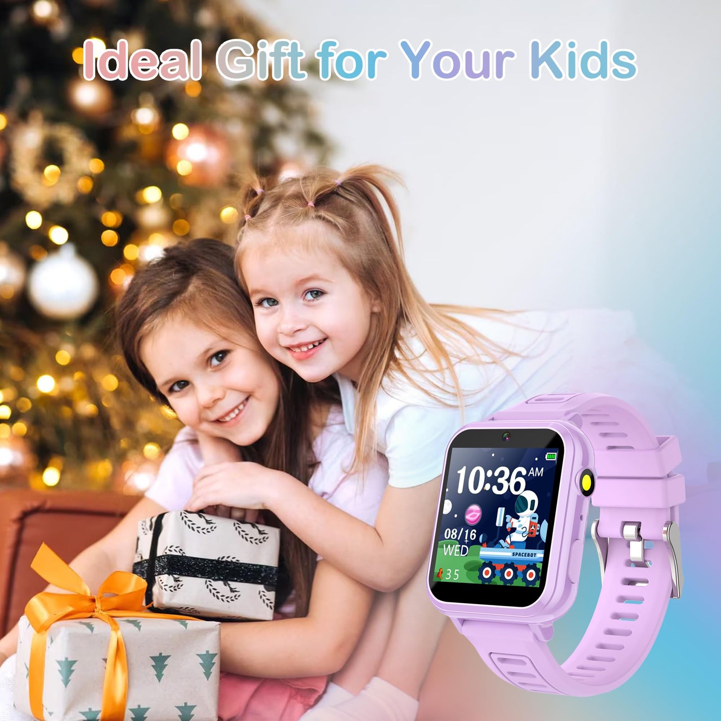 Kids Smart Watch Gift for Girls Age 3-12, 24 Games HD Touch Screen Girls Watch with Camera Video Music Player Pedometer Flashlight 12/24 hr Toys Gifts for 6 7 8 9 10 Year Old Girl Birthday Gift