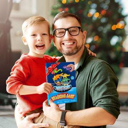 IPOURUP Dinosaur Toys for Kids 3-5: Wooden Stacking Montessori Toys for 3 4 5 6 7 8 Year Old Boys Girls Balance Competition Game for Family Birthday Gifts for Kids Ages 4-8 (Classic Version)