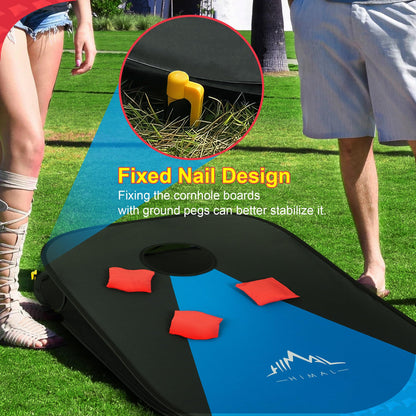 Himal Collapsible Portable Corn Hole Boards with 8 Cornhole Bean Bags (3 x 2-feet)