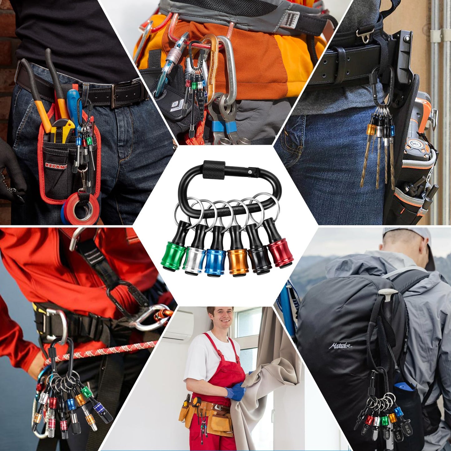 12PCS Bit Holders 1/4 Socket, Hex Shank Screwdriver Bit Holder for Impact Driver Drill Bit Keychain Extension Bar Quick Release Easy Change, Screwdriver Bit Holders for Tools & Home Improvement Gift