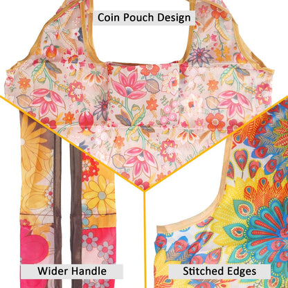 Noilk Reusable Grocery Bags, Versatile Tote Bag For Women Gift, Bulk Stylish Foldable Shopping Totes With Handles, Practical Use Ideal For Storage, Travel & Beach