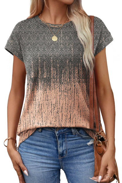 Alaroo Tshirts Shirts for Women Crew Neck Short Sleeve Tops Trendy Tunic Blouses Print 16 M