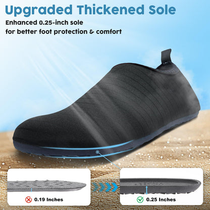Men Women Water Shoes Quick-Dry Aqua Socks Barefoot Slip-on Summer Slippers for Beach Swim Sport Surf Yoga Exercise Black