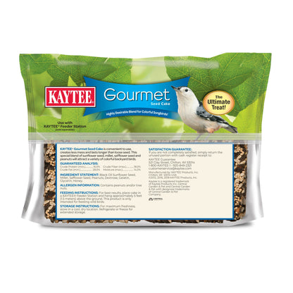Kaytee Wild Bird Gourmet Seed Cake For Cardinals, Chickadees, Juncos, Titmice, Woodpeckers and More, 2 Pounds