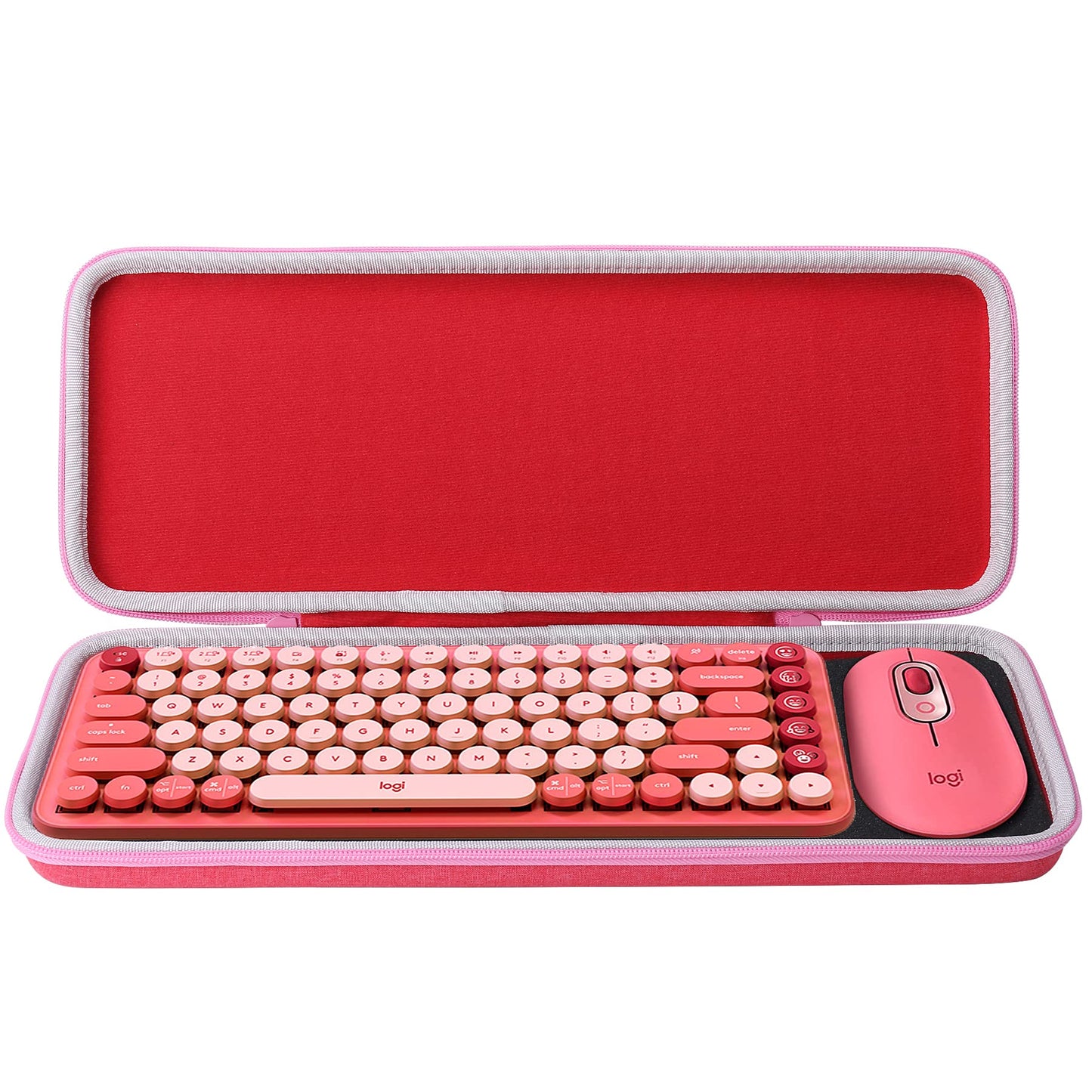 Aenllosi Hard Carrying Case Compatible with Logitech POP ICON Combo/POP Keys Mechanical Wireless Keyboard (Pink)(Case Only)