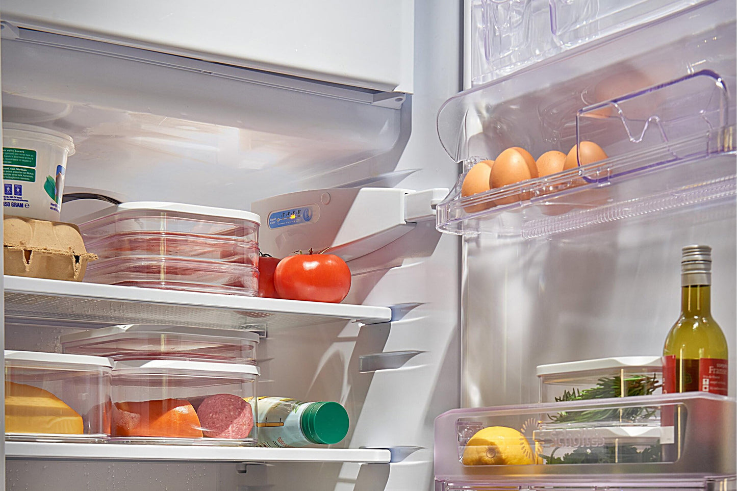 Mepal Modula Rounded Food Storage Box with Lid Set of 3 | Ideal for Cold Cuts, Cheese, and More | Stackable design | Transparent Framed Lid | BPA-Free, Nordic White (17oz/500ml)