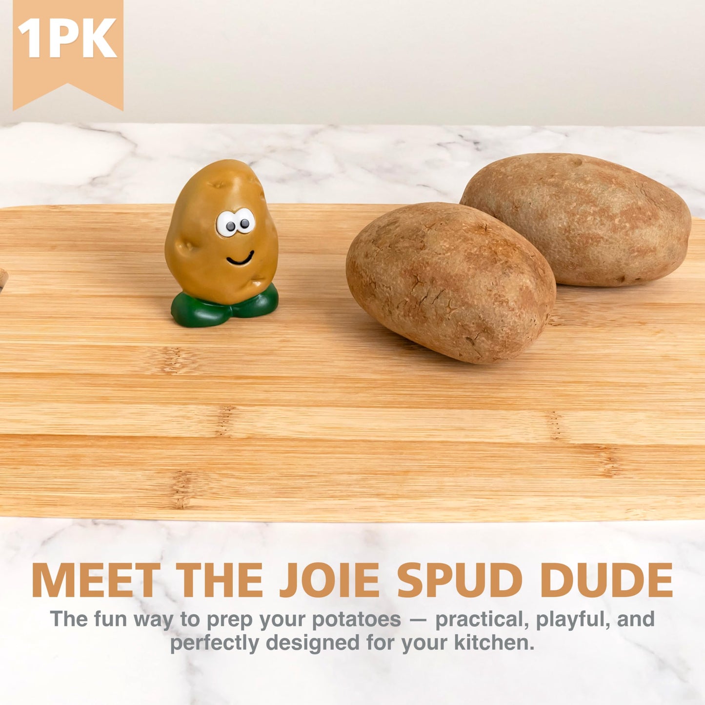 Joie Spud Dude Potato Brush, Vegetable and Fruit Scrubber, Produce Cleaner, Cute Kitchen Gadget, Dishwasher Safe