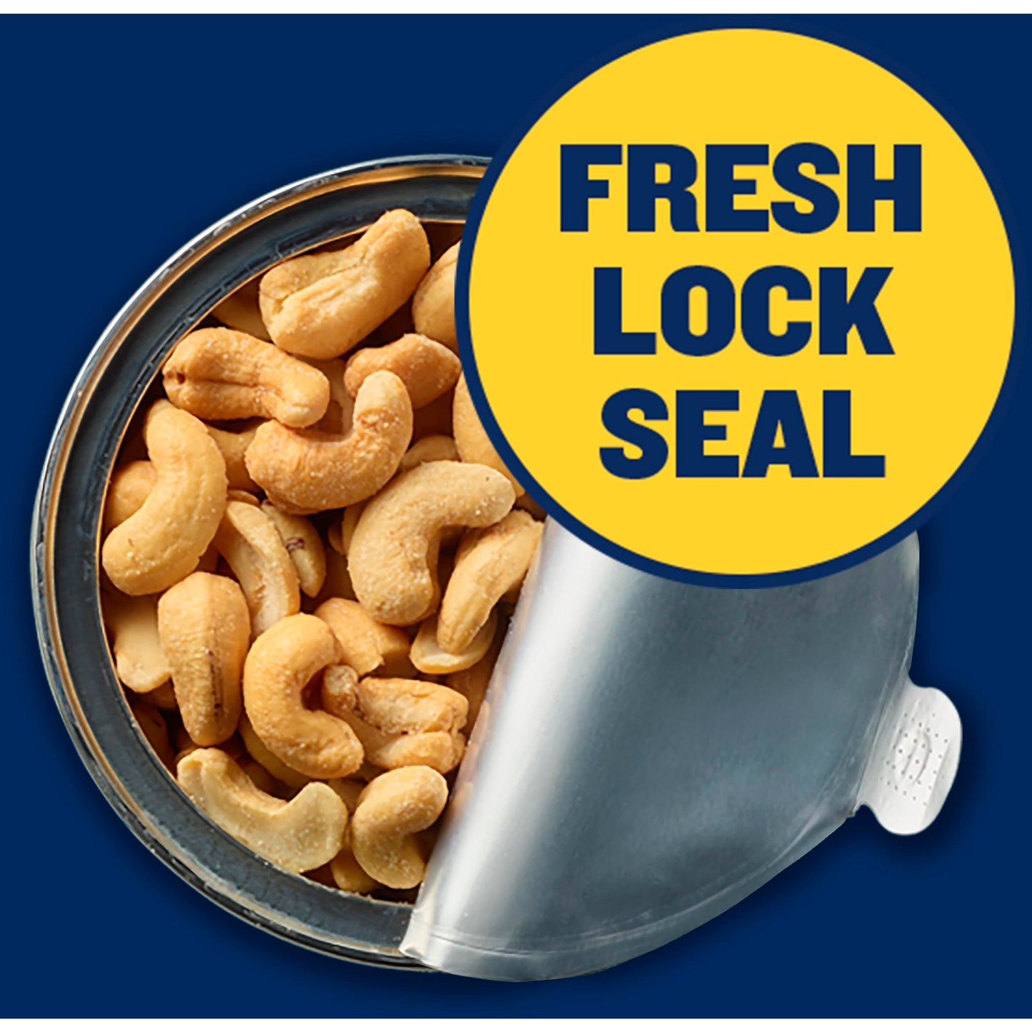 PLANTERS Deluxe Salted Whole Cashews, Party Snacks, Plant-Based Protein, Quick Snack for Adults, After School Snack, Roasted Cashew Flavored with Sea Salt, Bulk Nuts, Kosher, 1 lb 2.25oz Canister