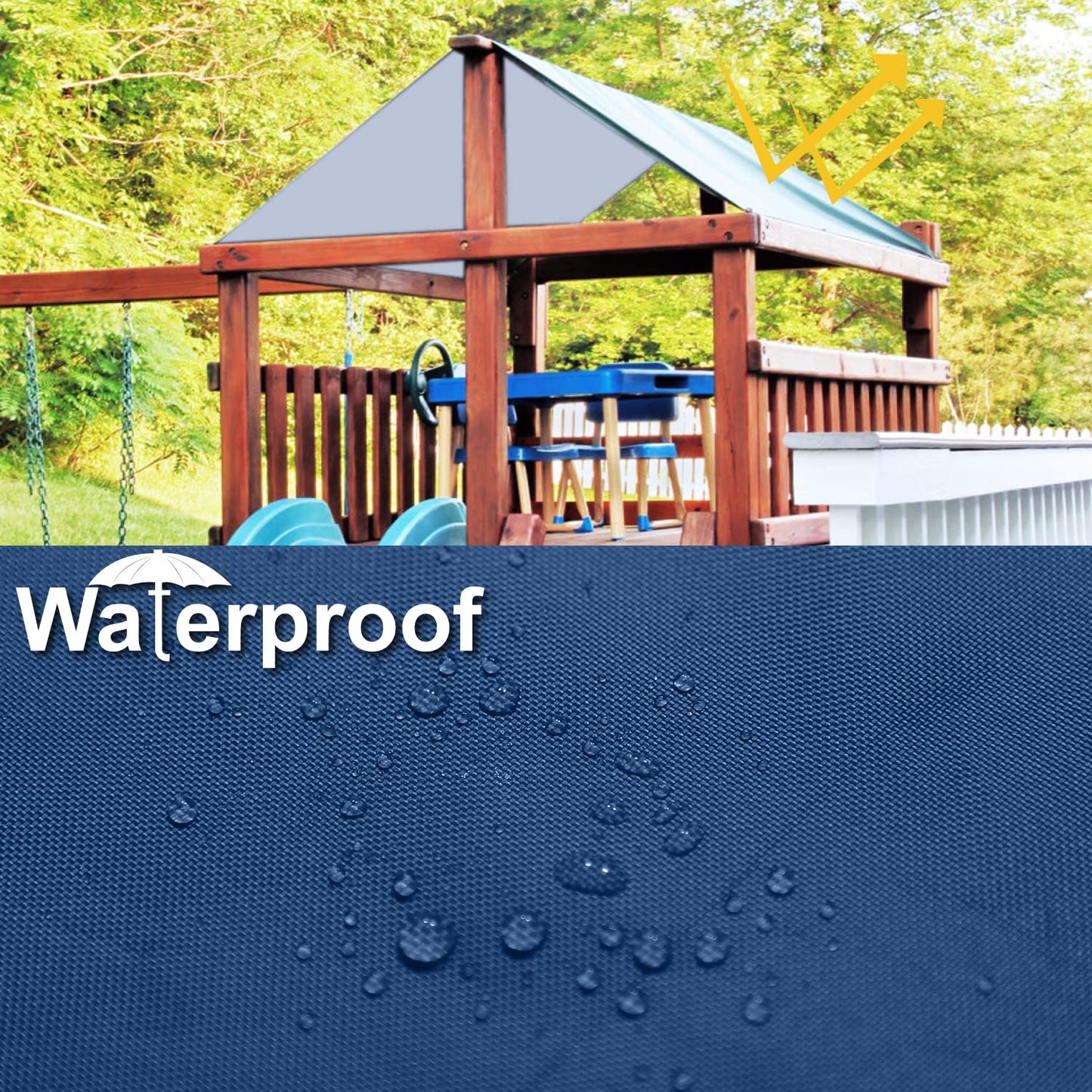 ABCCANOPY 52"X90" Swing Set Replacement Tarp for Playgrounds, Shade Screens (Navy Blue/White)
