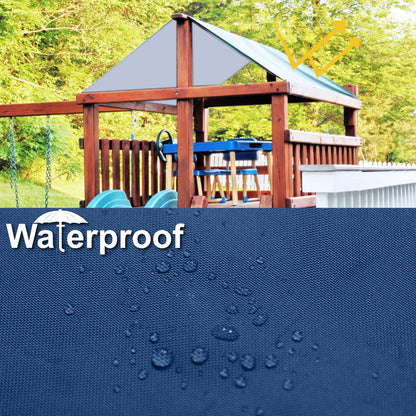 ABCCANOPY 52"X90" Swing Set Replacement Tarp for Playgrounds, Shade Screens (Navy Blue/White)