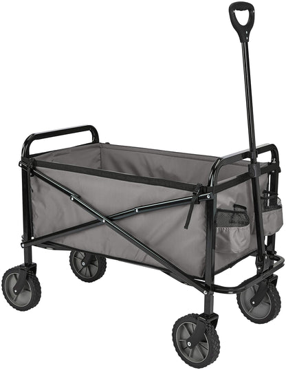 Amazon Basics Collapsible Folding Heavy Duty Utility Wagon for Outdoor Sports, 265 pounds Weight Capacity, Camping, Garden, and Shopping, 27.6 x 40.9 x 20 inches, Gray