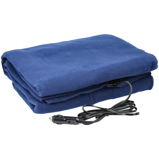 Heated Blanket - 12-Volt Electric Blanket for Car, Truck, SUV, or RV - Portable Winter Car Accessories for Camping or Travel by Stalwart (Navy)