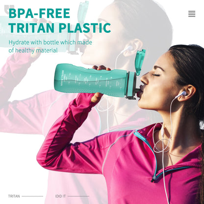 KITART 25oz Kids Sports Water Bottles for School with Spout Lid (Green)