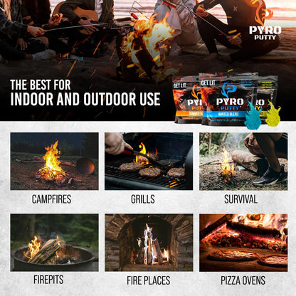 Phone Skope PYRO Putty Winter, Summer, Eco Blend, Emergency Survival Fire Starter (2 oz - One Can, Ultra-LITE 30°F - 100°F)