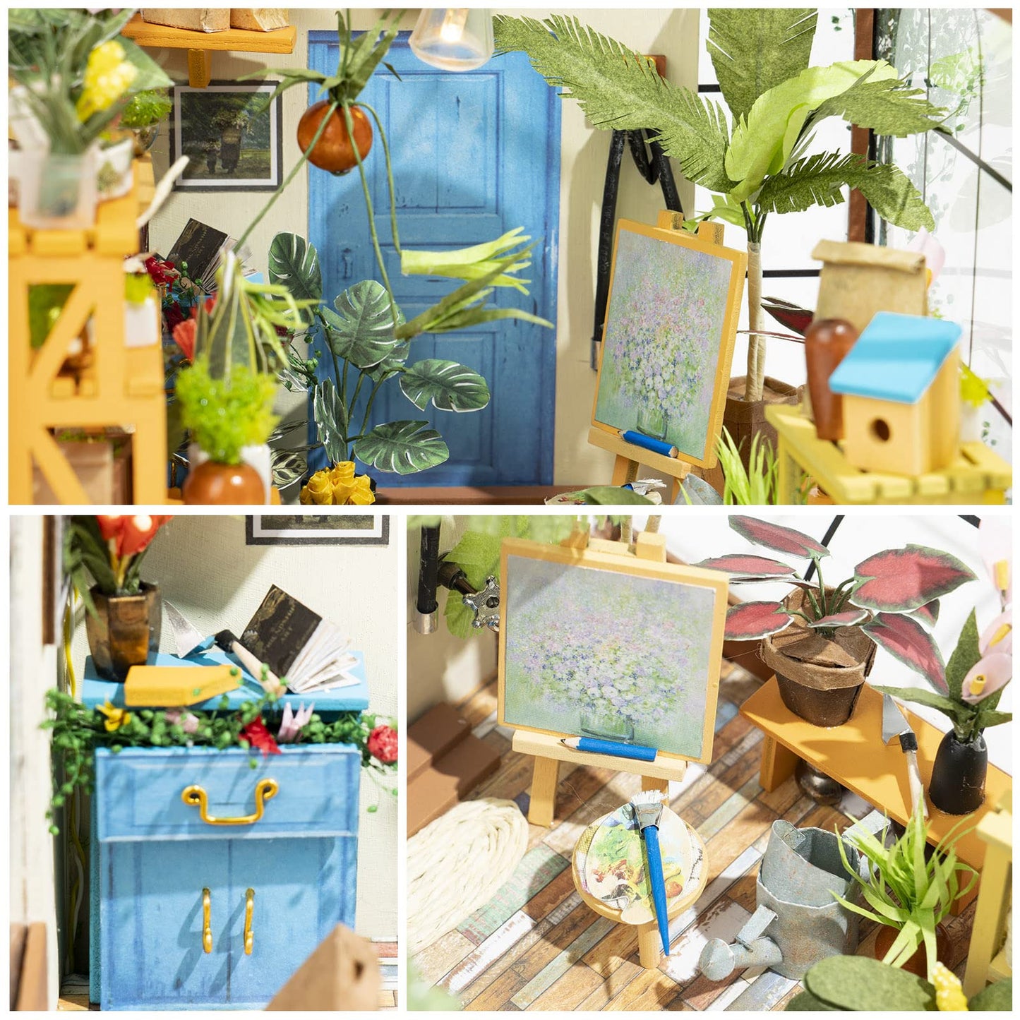 Rolife DIY Miniature House Kit-Mini Diorama 1/18 Greenhouse Dollhouse Building Kit with LED, Crafts for Adults Christmas Birthday Gift for Boys Girls Mom Home Decor (Cathy's Flower House)